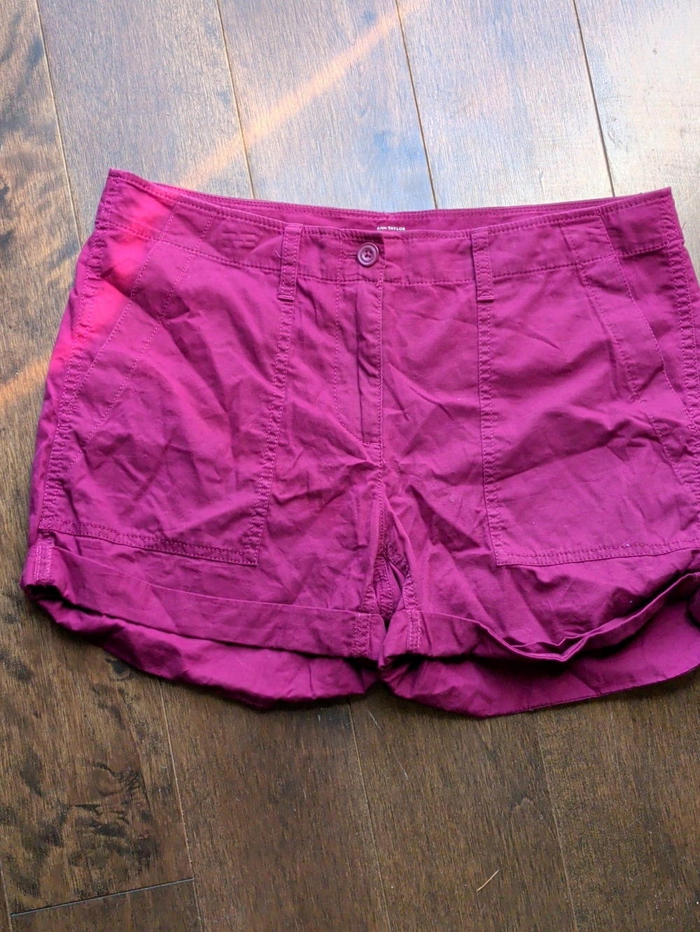 LOFT Deep Pink Cotton Blend Casual Jean Shorts